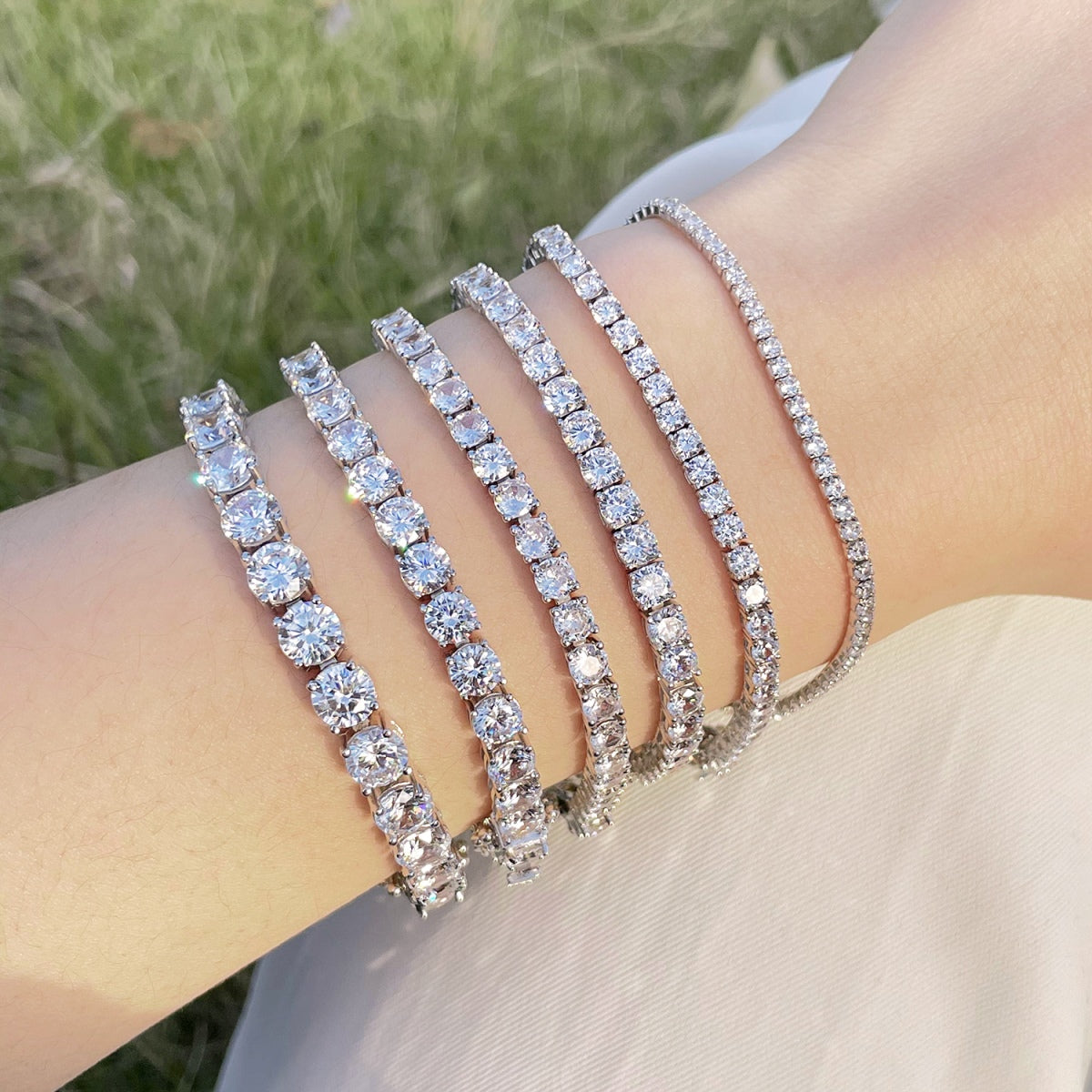 [Violet JW]Luxurious Ornate Round Cut Tennis Bracelet