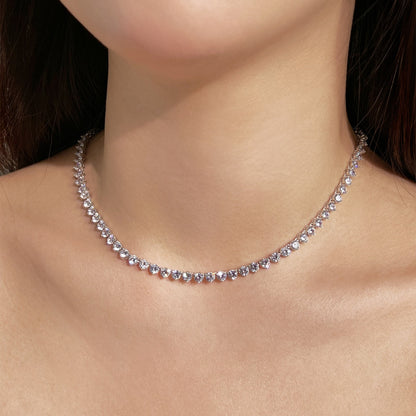 [Violet JW]Ornate Heart Cut Tennis Necklace
