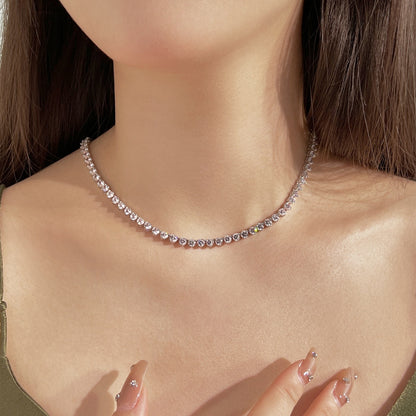 [Violet JW]Ornate Heart Cut Tennis Necklace