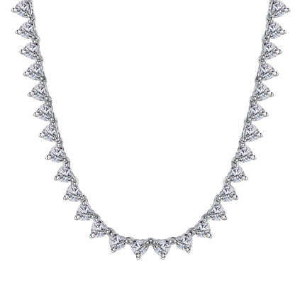 [Violet JW]Ornate Heart Cut Tennis Necklace