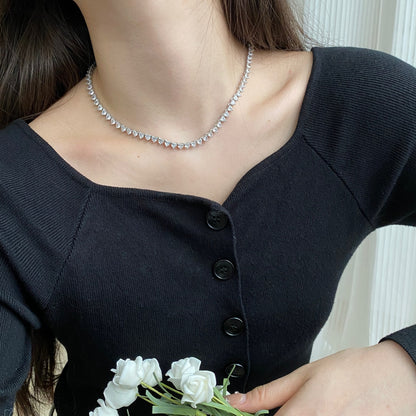 [Violet JW]Ornate Heart Cut Tennis Necklace