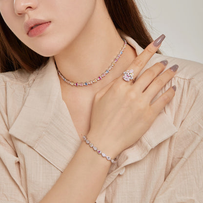[Violet JW]Sparkling Colorful Water Drop Shape Daily Ring