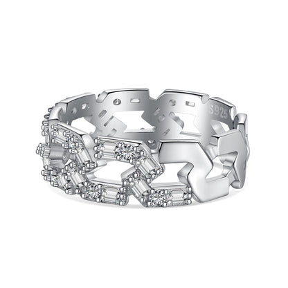 [Violet JW]Sparkling Vibrant Emerald Cut Daily Ring