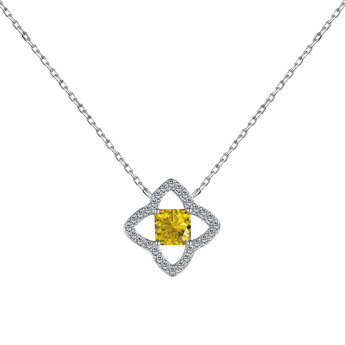 [Violet JW]Exquisite Flower Shape Princess Cut Necklace