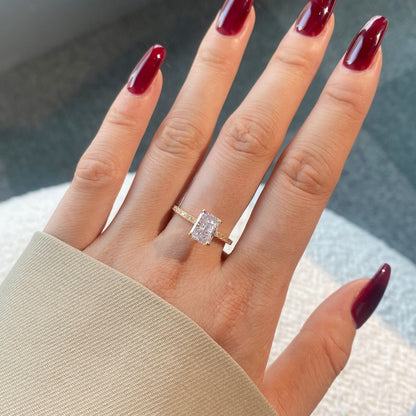[Violet JW]2.0 Carat Dazzling Sparkling Radiant Cut Party Ring
