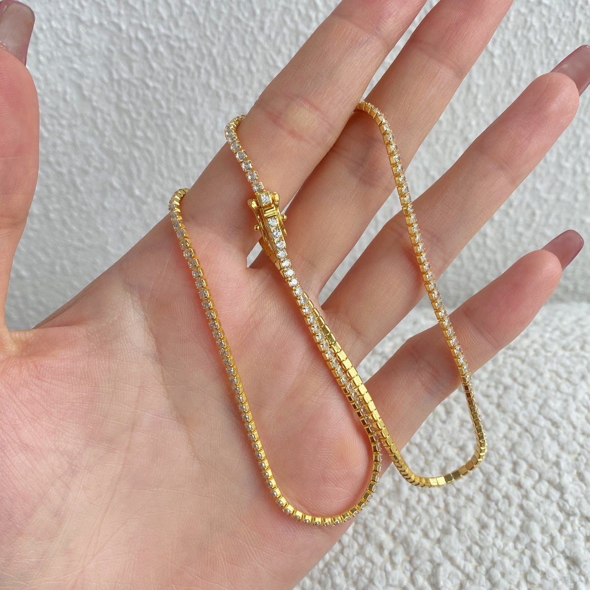 [Violet JW]Delicate Round Shape Tennis Necklace