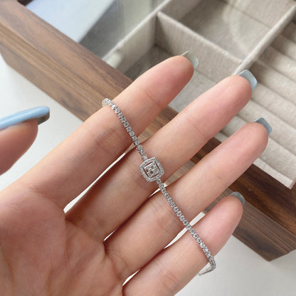 [Violet JW]Luxurious Dazzling Square Shape Banquet Bracelet