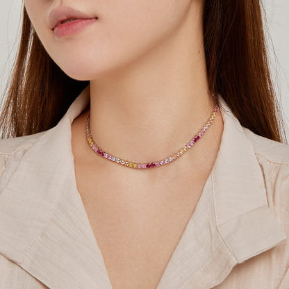 [Violet JW]Delicate Colorful Tennis Necklace