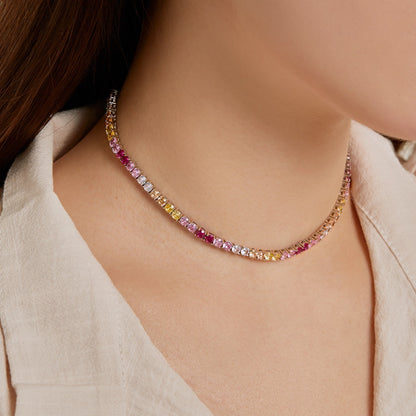 [Violet JW]Delicate Colorful Tennis Necklace
