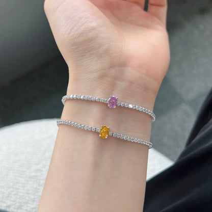 [Violet JW]0.75 Carat Exquisite Oval Cut Daily Bracelet