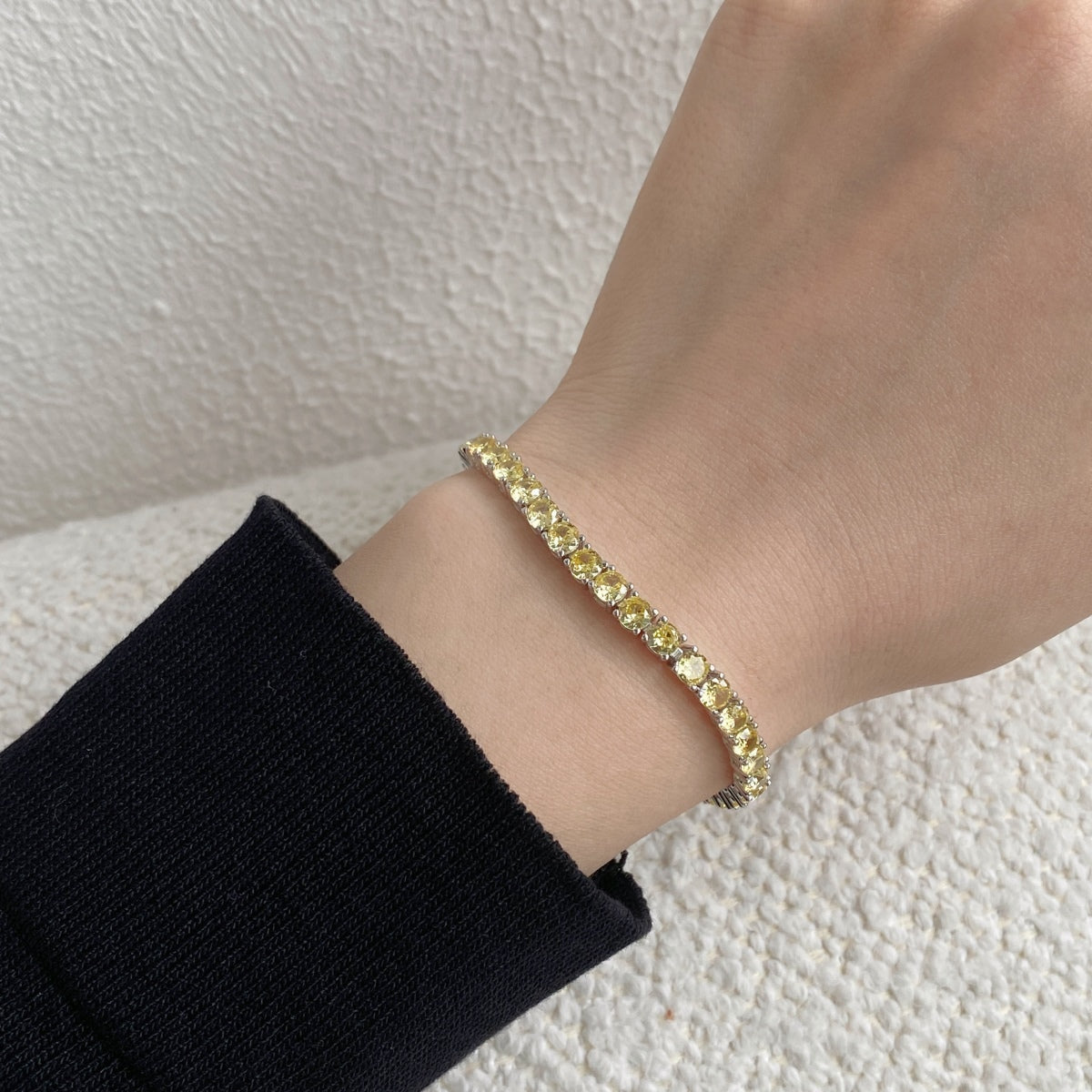 [Violet JW]Ornate Dazzling Round Cut Tennis Bracelet