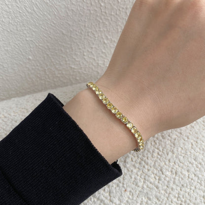 [Violet JW]Ornate Dazzling Round Cut Tennis Bracelet