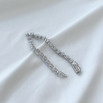 [Violet JW]0.75 Carat Elegant Romantic Heart Shape Lover Bracelet