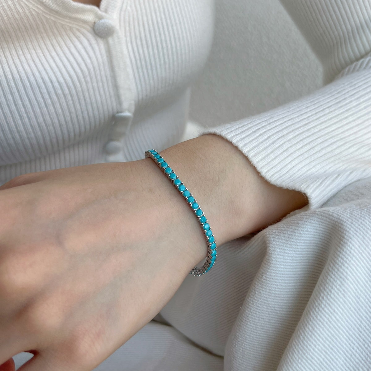 [Violet JW]Dainty Charming Round Cut Tennis Bracelet