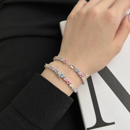 [Violet JW]Ornate Sparkling Multi Cut Party Bracelet