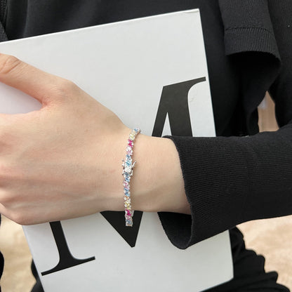 [Violet JW]Ornate Sparkling Multi Cut Party Bracelet