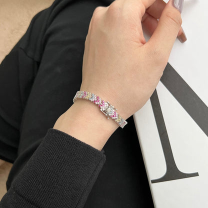 [Violet JW]Ornate Sparkling Round Cut Party Bracelet