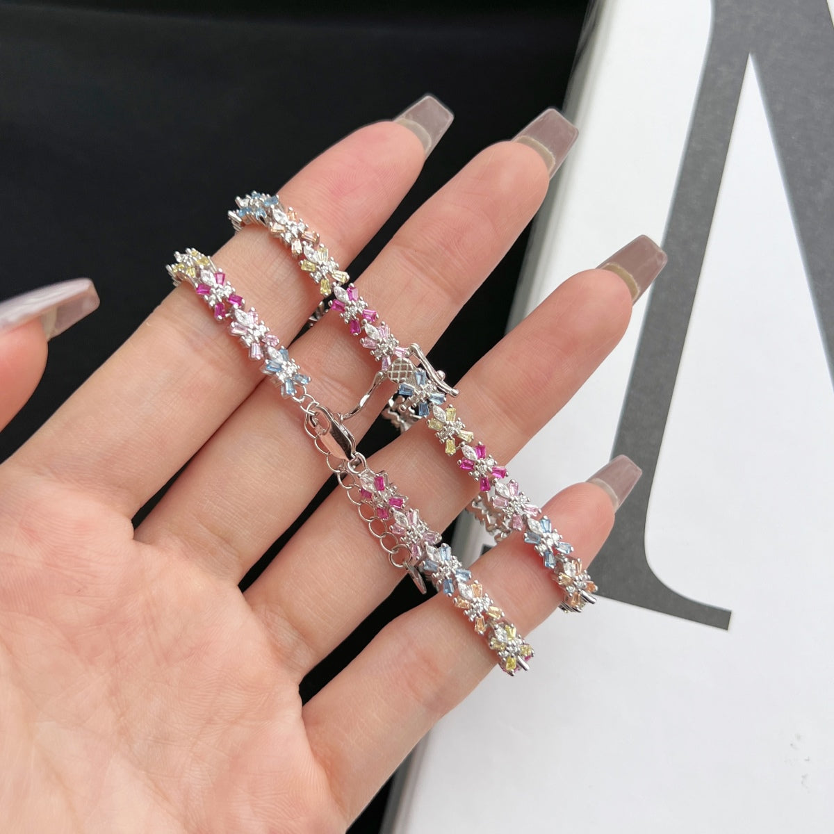 [Violet JW]Radiant Colorful Emerald Cut Party Bracelet