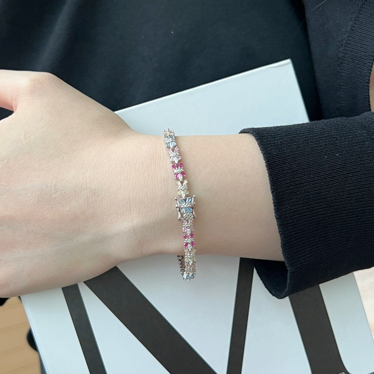 [Violet JW]Radiant Colorful Emerald Cut Party Bracelet