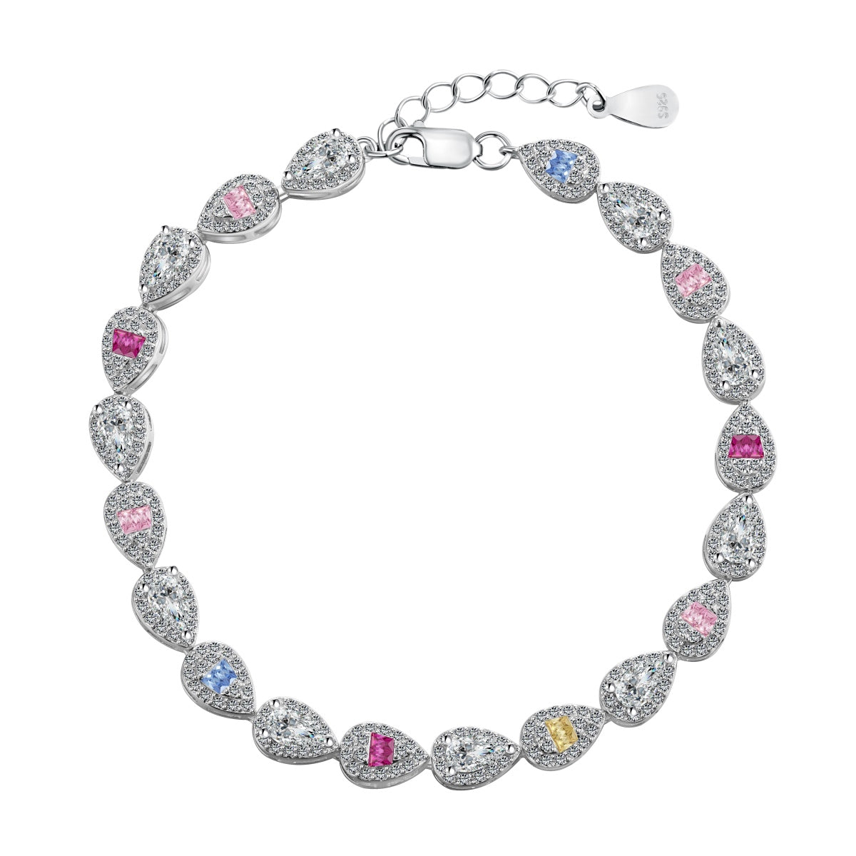 [Violet JW]0.25 Carat Radiant Water Drop Shape Daily Bracelet