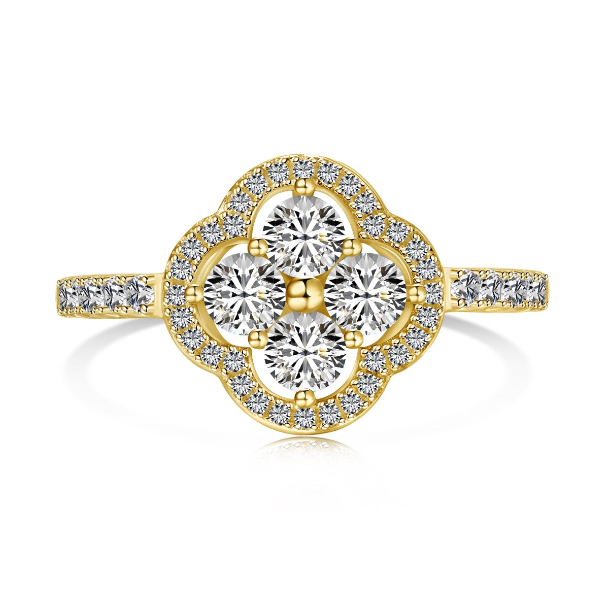 [Violet JW]Four Leaf Clover Flower Design Ring