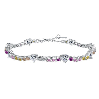[Violet JW]Romantic Heart Shape Round Cut Lover Bracelet