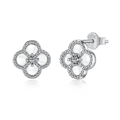 [Violet JW]Four-Leaf Clover Flower Shape Exquisite Earrings