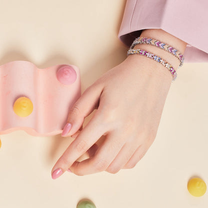 [Violet JW]Ornate Sparkling Round Cut Party Bracelet
