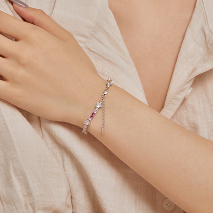 [Violet JW]Romantic Heart Shape Round Cut Lover Bracelet