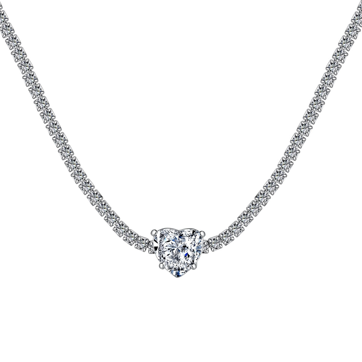 [Violet JW]2.0 Carat Sparkling Tennis Heart Cut Necklace
