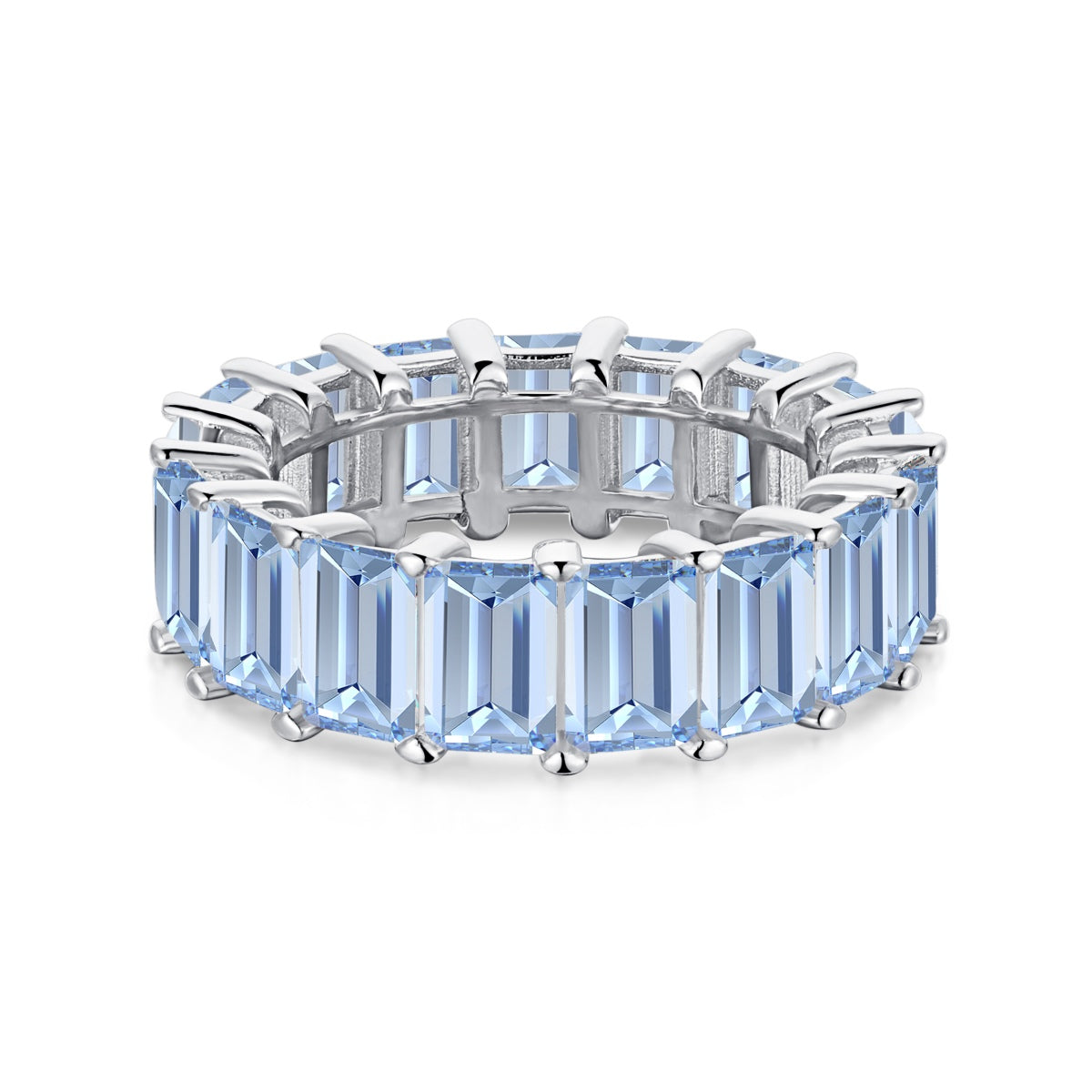 [Violet JW]0.75 Carat Elegant Emerald Cut Tennis Ring