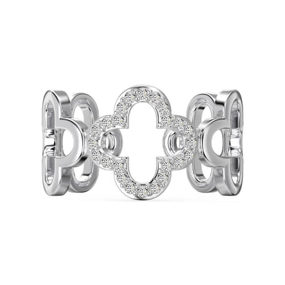 [Violet JW]Hollow Design Four-Leaf Clover Flower Shape Ring