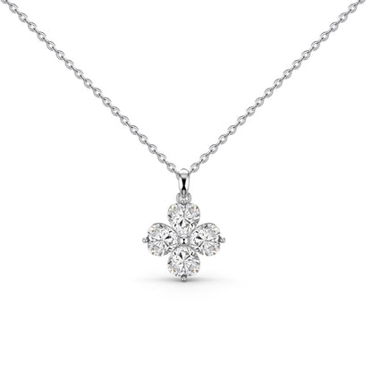 [Violet JW]Heart-Shaped Four-Leaf Clover Bead Necklace