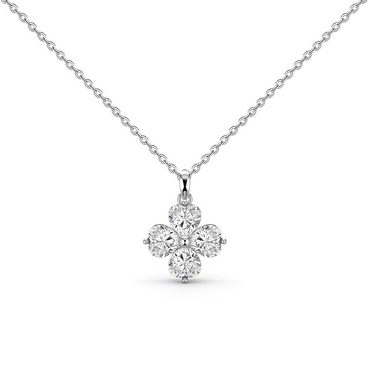 [Violet JW]Heart-Shaped Four-Leaf Clover Bead Necklace