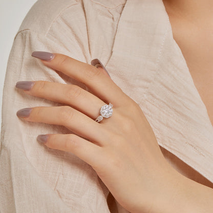 [Violet JW]Delicate Colorful Round Cut Flower Shape Wedding Ring