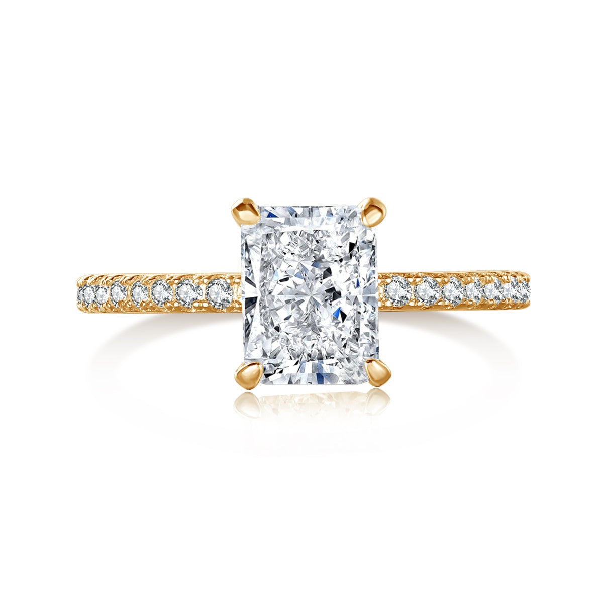[Violet JW]2.0 Carat Dazzling Sparkling Radiant Cut Party Ring