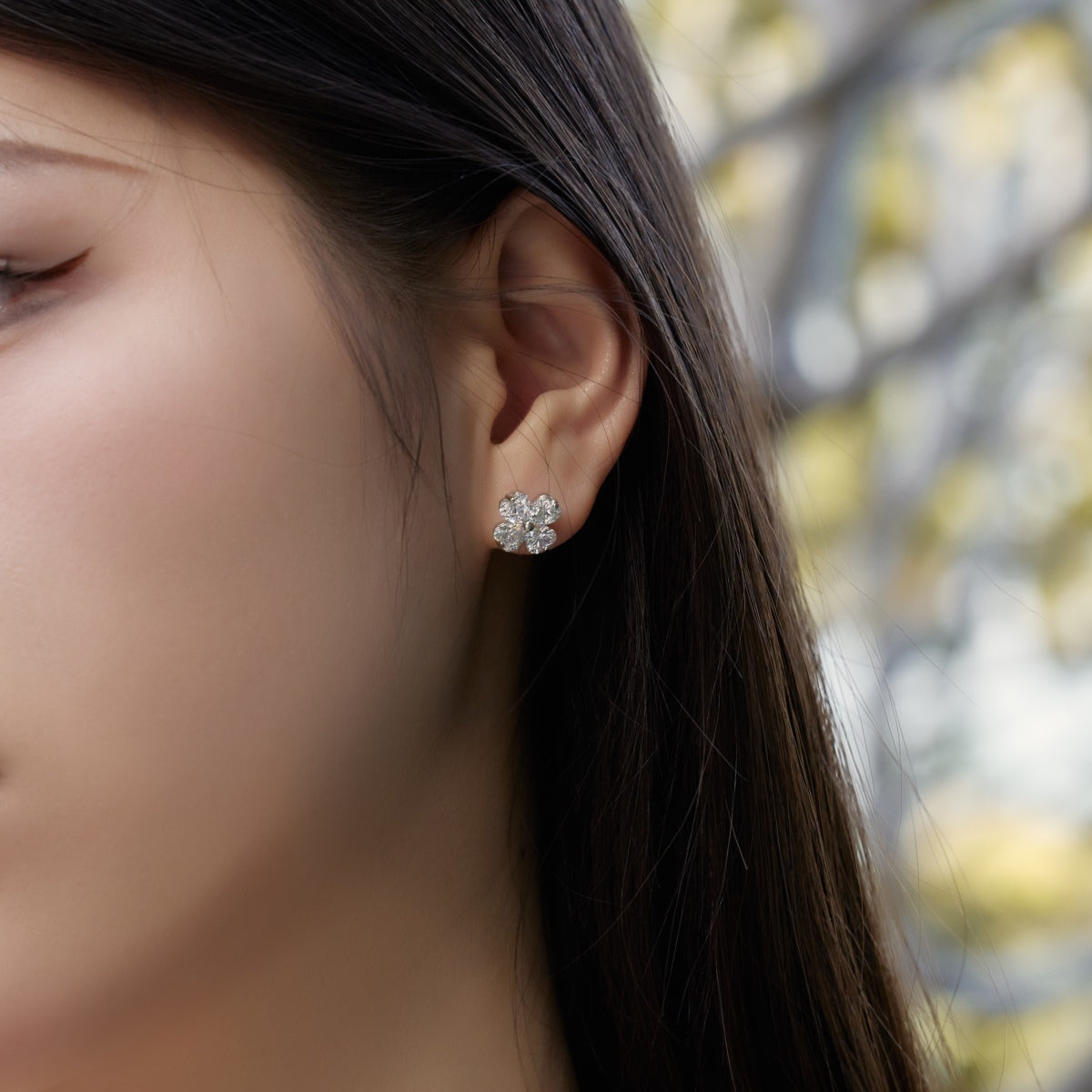 [Violet JW]Four-Leaf Clover Ball Earrings