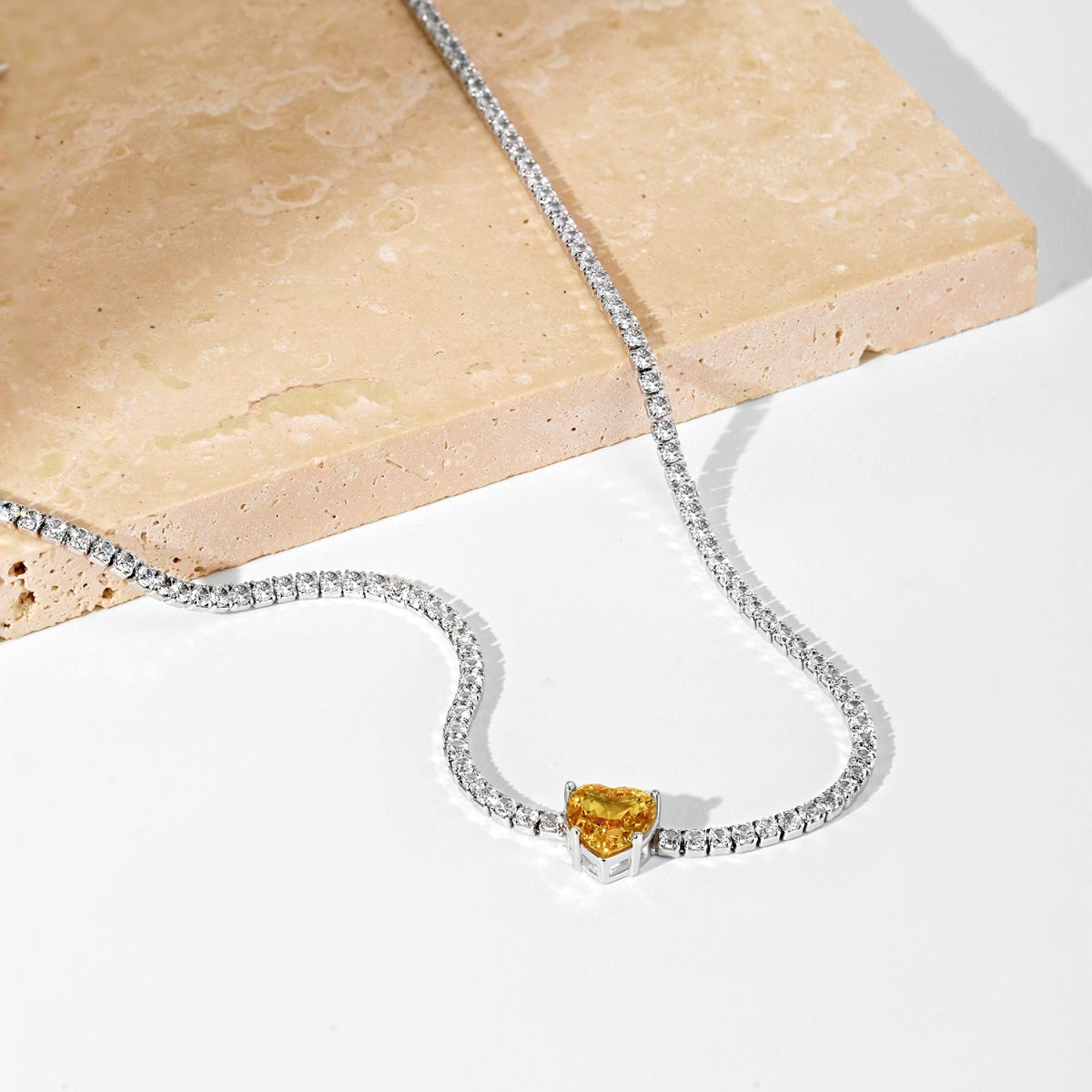 [Violet JW]2.0 Carat Sparkling Tennis Heart Cut Necklace