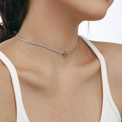 [Violet JW]2.0 Carat Sparkling Tennis Heart Cut Necklace