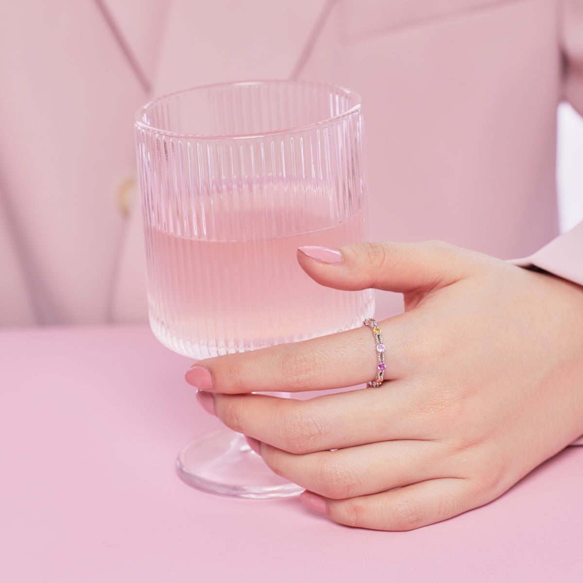 [Violet JW]Sparkling Colorful Round Cut Tennis Ring