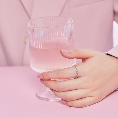 [Violet JW]Sparkling Colorful Round Cut Tennis Ring