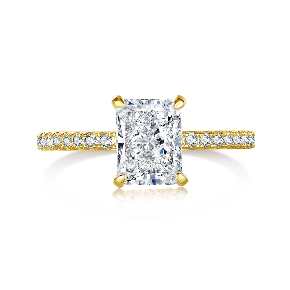 [Violet JW]2.0 Carat Dazzling Sparkling Radiant Cut Party Ring
