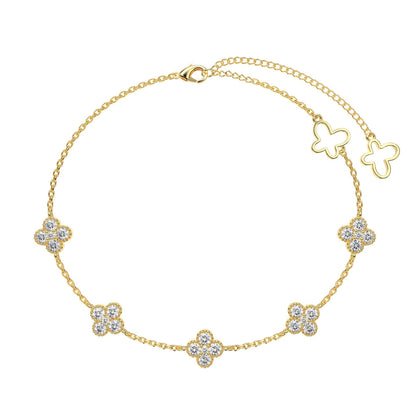 [Violet JW]Four-Leaf Clover Hollow Butterfly Bracelet