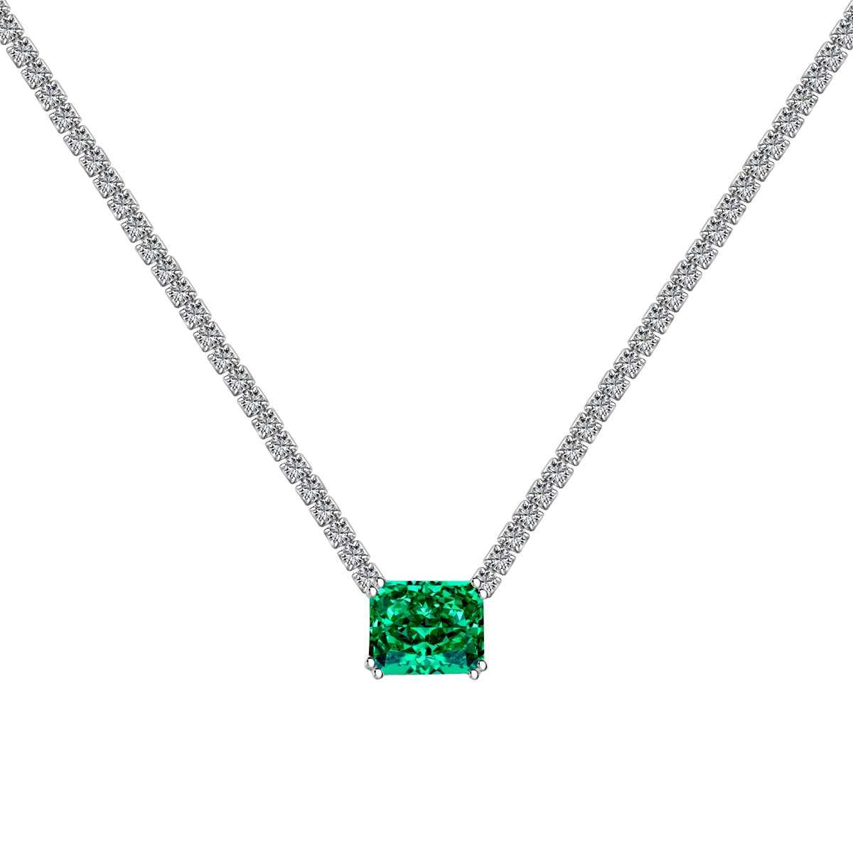 [Violet JW]4.0 Carat Elegant Radiant Cut Necklace