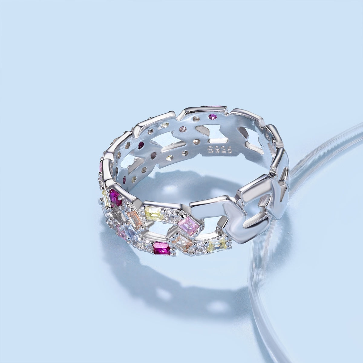 [Violet JW]Sparkling Vibrant Emerald Cut Daily Ring