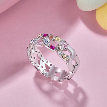 [Violet JW]Sparkling Vibrant Emerald Cut Daily Ring