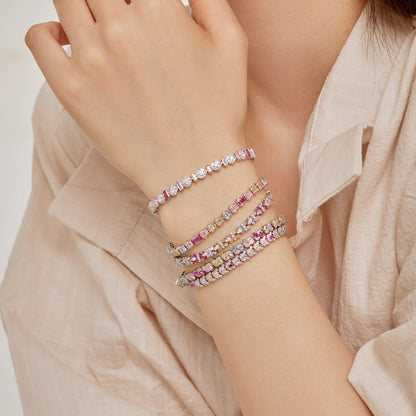 [Violet JW]Delicate Colorful Emerald Cut Daily Bracelet