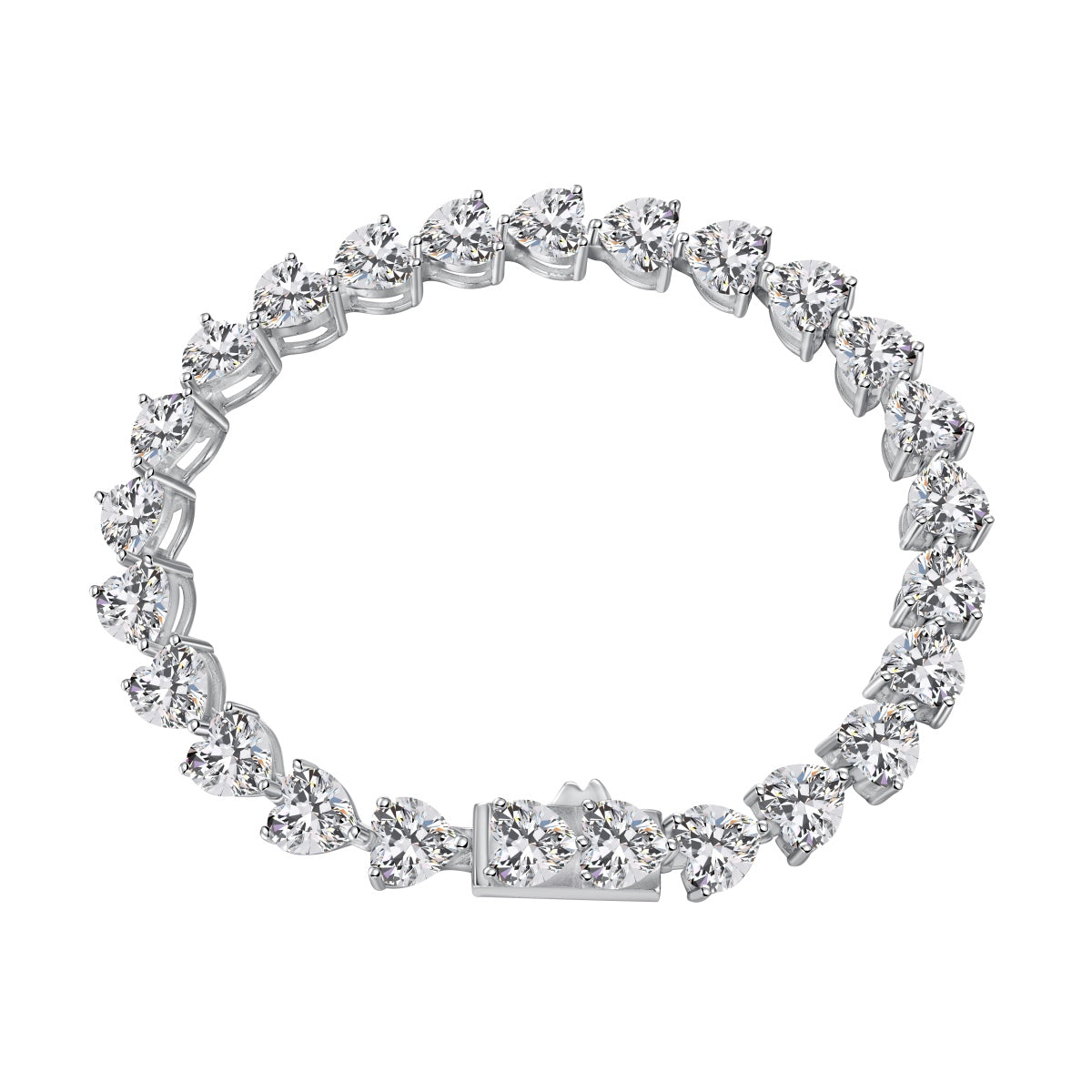 [Violet JW]0.75 Carat Elegant Romantic Heart Shape Lover Bracelet