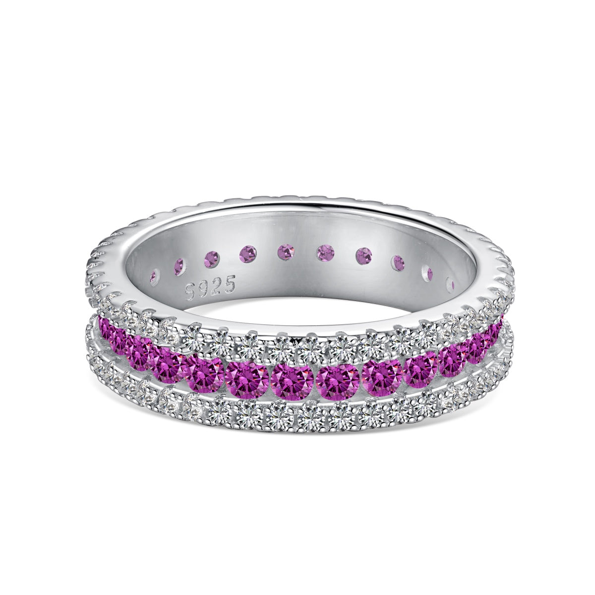 [Violet JW]Delicate Colorful Round Cut Daily Ring