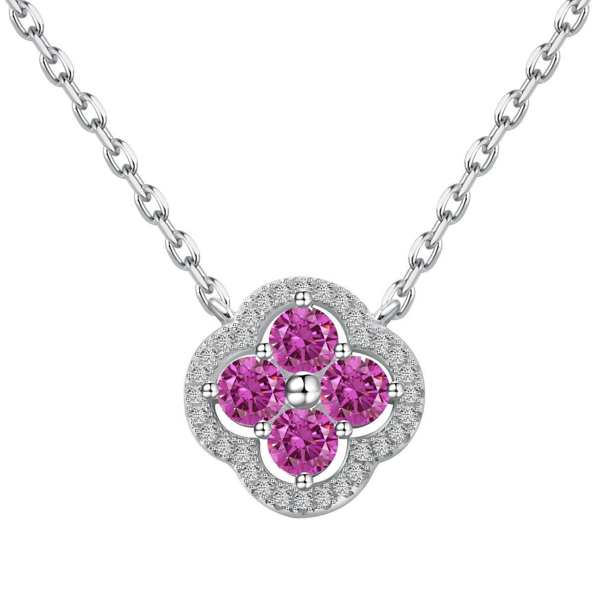 [Violet JW]Exquisite Necklace With Four-Leaf Clover Flower Design